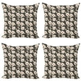 thumbnail image 1 of Ambesonne Floral Throw Pillow Cover 4 Pack, Poppy Flowers Nature, 24", Tan Charcoal Grey Red, 1 of 2