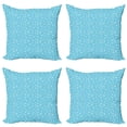 thumbnail image 1 of Ambesonne Floral Throw Pillow Cover 4 Pack, Spring Flower Pastel Motifs, 16", Pale Sky Blue Yellow, 1 of 2
