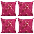 thumbnail image 1 of Ambesonne Floral Throw Pillow Cover 4 Pack, Spring Flowers, 18", Pink, 1 of 7