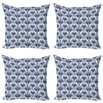 thumbnail image 1 of Ambesonne Floral Throw Pillow Cover 4 Pack, Symmetrical Oriental Nature, 18", Lavender Dark Purple, 1 of 2