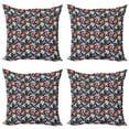 thumbnail image 1 of Ambesonne Floral Throw Pillow Cover 4 Pack, Watercolor Tropical Lilies, 18", Multicolor, 1 of 5