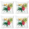 thumbnail image 1 of Ambesonne Floral Throw Pillow Cover 4 Pack, Wild Tropical Orchid, 16", Fuchsia Forest Green, 1 of 7