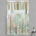 thumbnail image 1 of Ambesonne Floral Valance & Curtain 3 Pcs Set, Dreamy Farmhouse Flowery Art, 55"x30", Almond Green Grey Yellow, 1 of 7