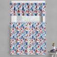 thumbnail image 1 of Ambesonne Floral Valance & Curtain 3 Pcs Set, Vintage Cottagecore Flowers, 55"x45", Coral Blue White, 1 of 7