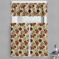 thumbnail image 1 of Ambesonne Floral Valance & Curtain 3 Pcs Set, Vintage Farmhouse Flowers, 55"x30", Maroon Amber Grey Yellow, 1 of 7