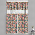 thumbnail image 1 of Ambesonne Floral Valance & Curtain, Graphical Orchid Flowers, 55"x36", Slate Blue Coral Salmon, 1 of 7
