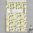 thumbnail image 1 of Ambesonne Floral Valance & Curtain, Linear Style Circles Flowers, 55"x24", Pale Yellow Charcoal Grey, 1 of 7