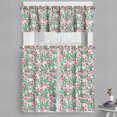 thumbnail image 1 of Ambesonne Floral Valance & Curtain, Rosebuds with Cactus Art, 55"x30", Fern Green Pastel Pink, 1 of 7
