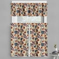 thumbnail image 1 of Ambesonne Floral Valance & Curtain, Wild Flowers Hexagon Forms, 55"x45", Plum Orange and Dark Blue, 1 of 7