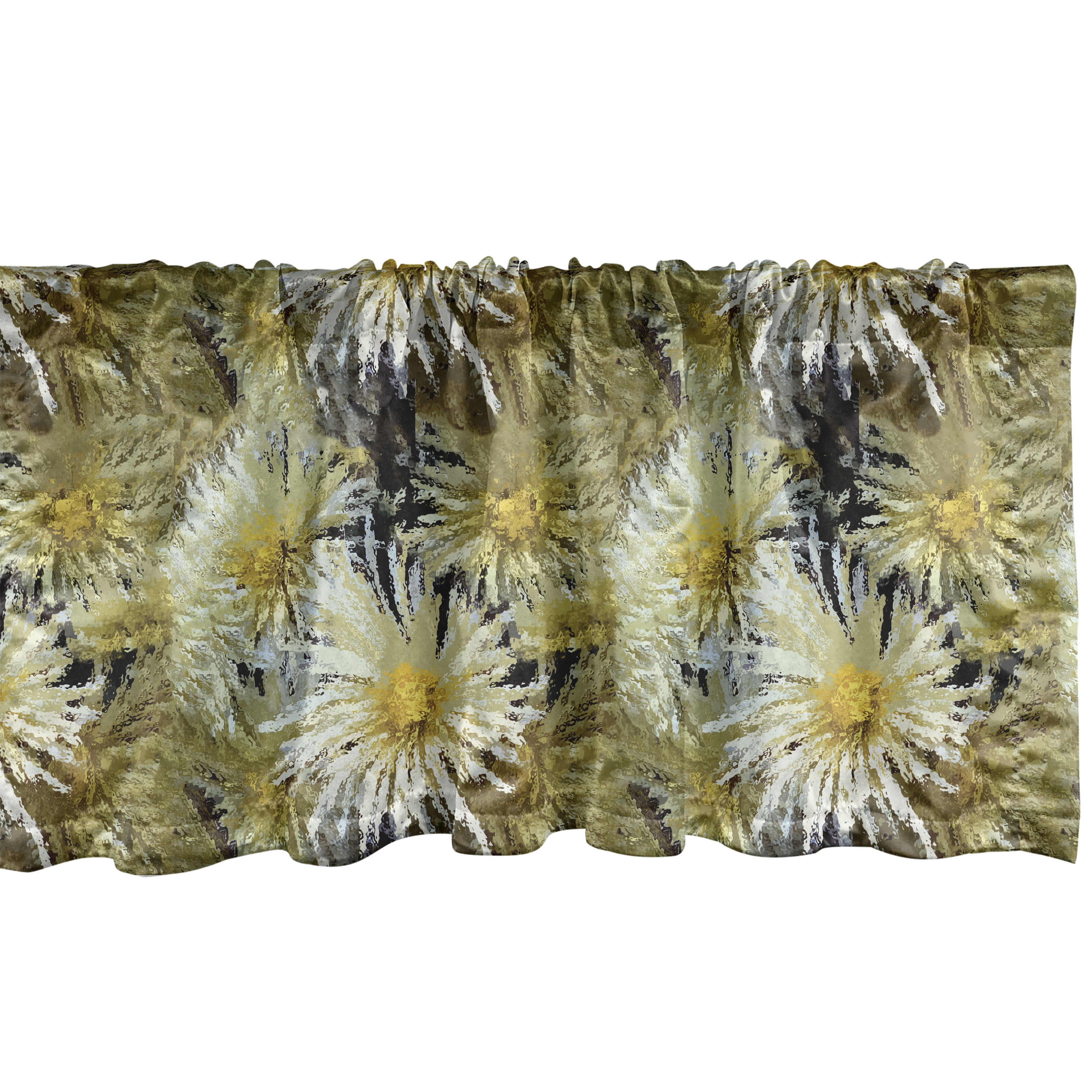 Ambesonne Yellow Flower Valance Pack of 2 Fresh Garden Art - Yellow Cream