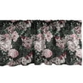 thumbnail image 1 of Ambesonne Floral Valance Pack of 2, Art Secret Peony Hydrengea, 42"X18", Jade Green Pale Mauve, 1 of 3