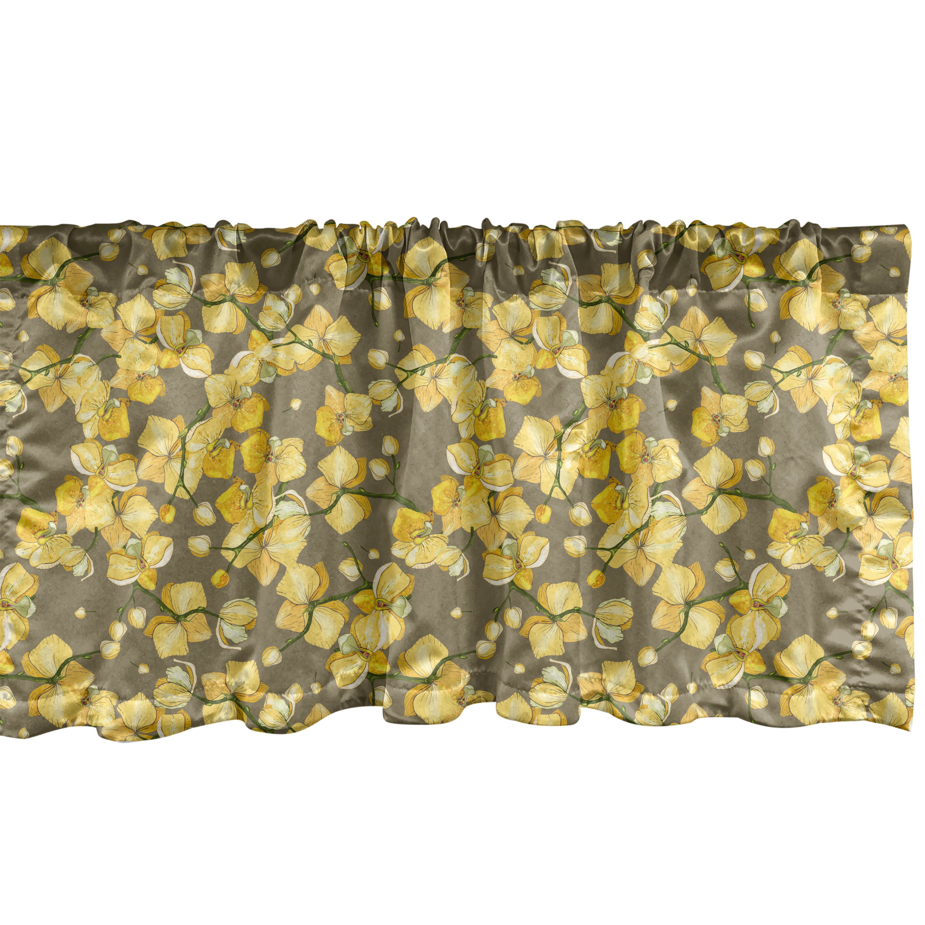 Multicolor Floral Satin Rod Pocket Valance Set