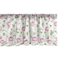 thumbnail image 1 of Ambesonne Floral Valance Pack of 2, Blossoming Roses Vintage, 54"X12", Pink Olive Green, 1 of 4