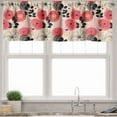 thumbnail image 1 of Ambesonne Floral Valance Pack of 2, Circled Abstract, 54"X12", Pink and Black, 1 of 3