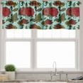 thumbnail image 1 of Ambesonne Floral Valance Pack of 2, Detailed Large Flowers Scene, 54"X12", Pale Blue Vermilion, 1 of 4