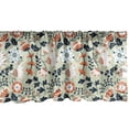 thumbnail image 1 of Ambesonne Floral Valance Pack of 2, Flowers Garden Leaves Art, 42"X18", Burnt Sienna and Petrol Blue, 1 of 3