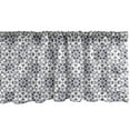 thumbnail image 1 of Ambesonne Floral Valance Pack of 2, Flowers and Leafy Motifs, 42"X12", Indigo Charcoal Grey, 1 of 3