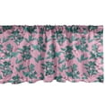 thumbnail image 1 of Ambesonne Floral Valance Pack of 2, Garden Leaf Flower Fashion, 54"X12", Soft Pink and Dark Seafoam, 1 of 4