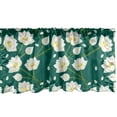 thumbnail image 1 of Ambesonne Floral Valance Pack of 2, Lotus Flower Petals and Stem, 54"X18", Forest Green Multicolor, 1 of 4