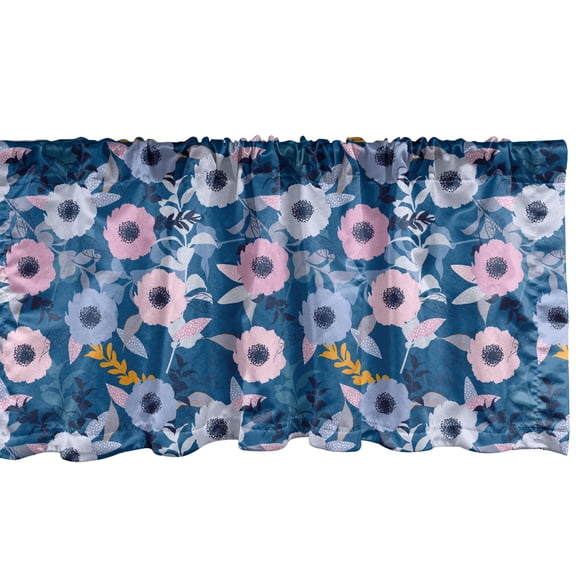 Ambesonne Floral Valance Pack of 2, Pastel Color Blossoms Art, 42"X18", Multicolor