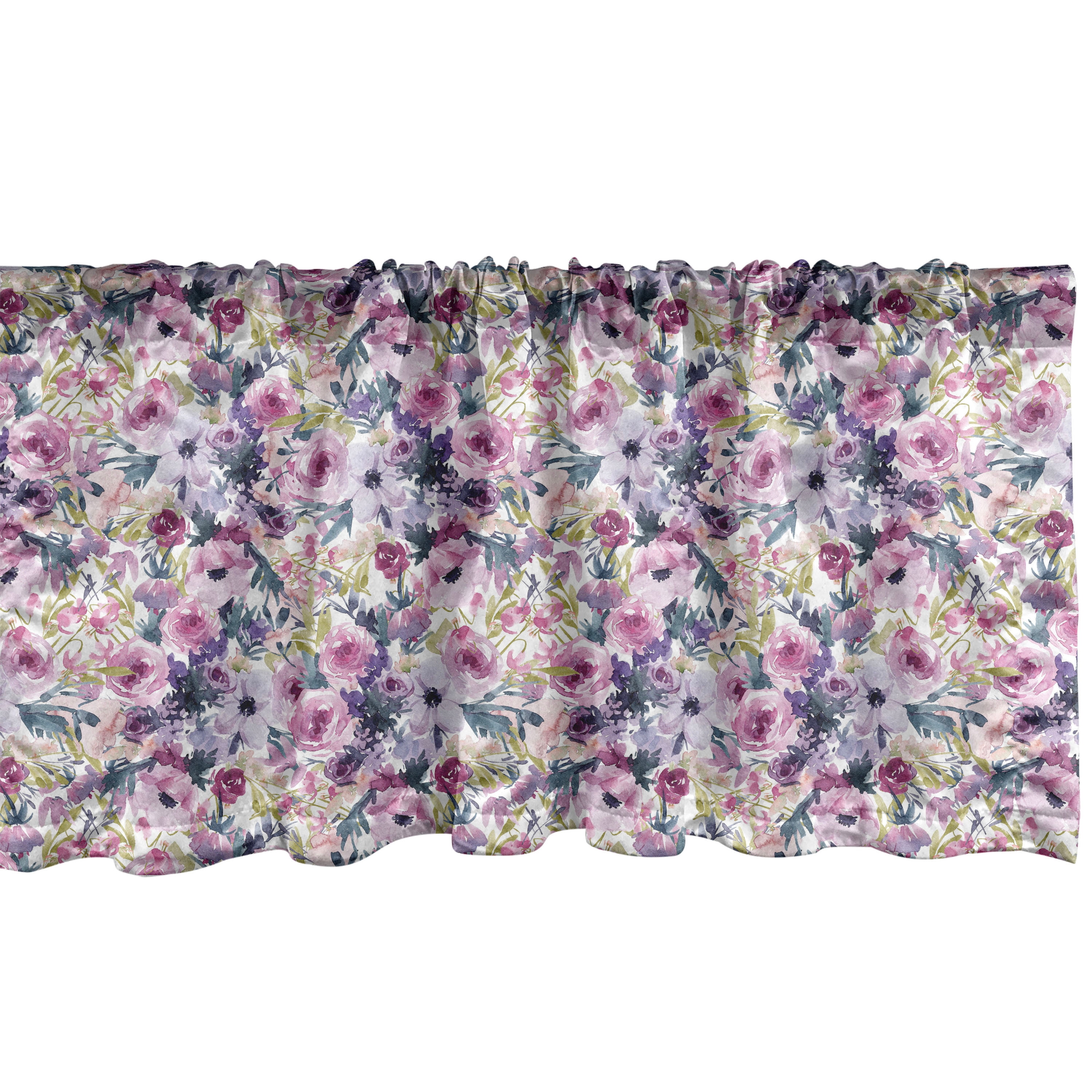 Floral Pattern Light Filtering Satin Valance 42" x 12"