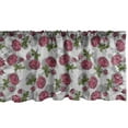 thumbnail image 1 of Ambesonne Floral Valance Pack of 2, Red-Tone Flowers Hand-Drawn, 54"X18", Raspberry and Olive Green, 1 of 4