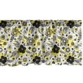 thumbnail image 1 of Ambesonne Floral Valance Pack of 2, Striped Flowers Autumn Art, 54"X18", Pastel Yellow Grey and White, 1 of 4