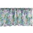 thumbnail image 1 of Ambesonne Floral Valance Pack of 2, Vintage Hibiscus Roses Print, 42"X18", Lilac Seafoam and Green, 1 of 3