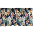 thumbnail image 1 of Ambesonne Floral Valance Pack of 2, Watercolor Effect Flowers, 54"X18", Navy Blue and Laurel Green, 1 of 4