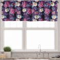thumbnail image 1 of Ambesonne Floral Valance Pack of 2, Wild Pointed Petal Flowers, 54"X12", Plum and Multicolor, 1 of 5