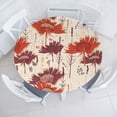 thumbnail image 1 of Ambesonne Floral Vintage Fitted Round Tablecloth, Asters Starflower, 40"- 44" Diameter, Brown Burnt Orange and Beige, 1 of 5