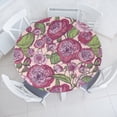 thumbnail image 1 of Ambesonne Floral Vintage Fitted Round Tablecloth, Romantic Peony Bloom, 40"- 44" Diameter, Dried Rose Blush and Green, 1 of 1