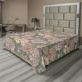 thumbnail image 1 of Ambesonne Floral Vintage Flat Bedding Sheet Soft Top Sheet, Autumn Flowers Retro, Queen, Blush Laurel Green Tan, 1 of 1