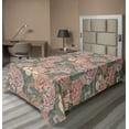 thumbnail image 1 of Ambesonne Floral Vintage Flat Bedding Sheet Soft Top Sheet, Autumn Flowers Retro, Twin, Blush Laurel Green Tan, 1 of 1