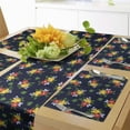 thumbnail image 1 of Ambesonne Floral Vintage Table Runner & Placemats, Retro Garden Bouquet, Placemat 4 pcs + Runner 12"x72", Indigo and Multicolor, 1 of 2