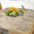 thumbnail image 1 of Ambesonne Floral Vintage Table Runner & Placemats, Swirl Circular, Placemat 4 pcs + Runner 14"x72", Champagne and Multicolor, 1 of 2