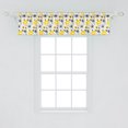 thumbnail image 1 of Ambesonne Floral Window Valance, Abstract Flowers with Many Patterns Dots and Stripes Petals Modern Design, Curtain Valance for Kitchen Bedroom Decor with Rod Pocket, 54" X 12", Grey Black and Yellow, 1 of 3