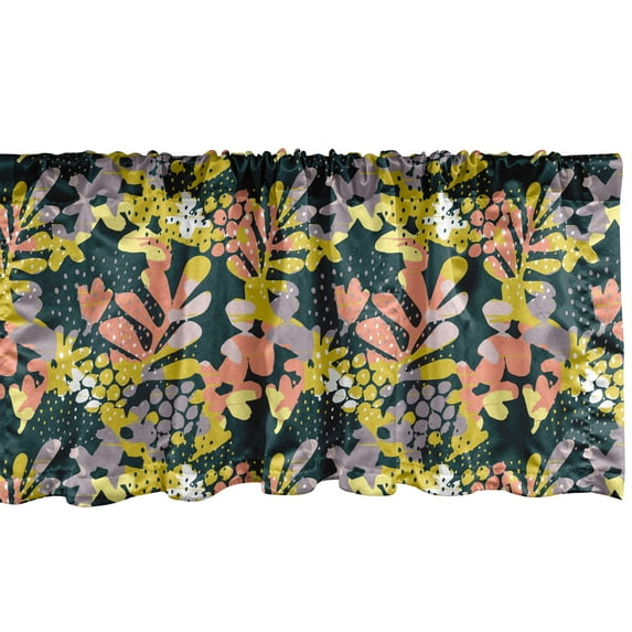 Ambesonne Floral Window Valance, Abstract Soft Spring Foliage, 54" X 18", Multicolor
