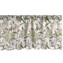 Ambesonne Floral Window Valance, Blossoming Peony Pattern, 42" x 12", Rose Khaki