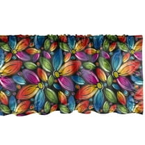 Ambesonne Floral Window Valance, Colorful Flowers Vintage, 54" X 18", Multicolor