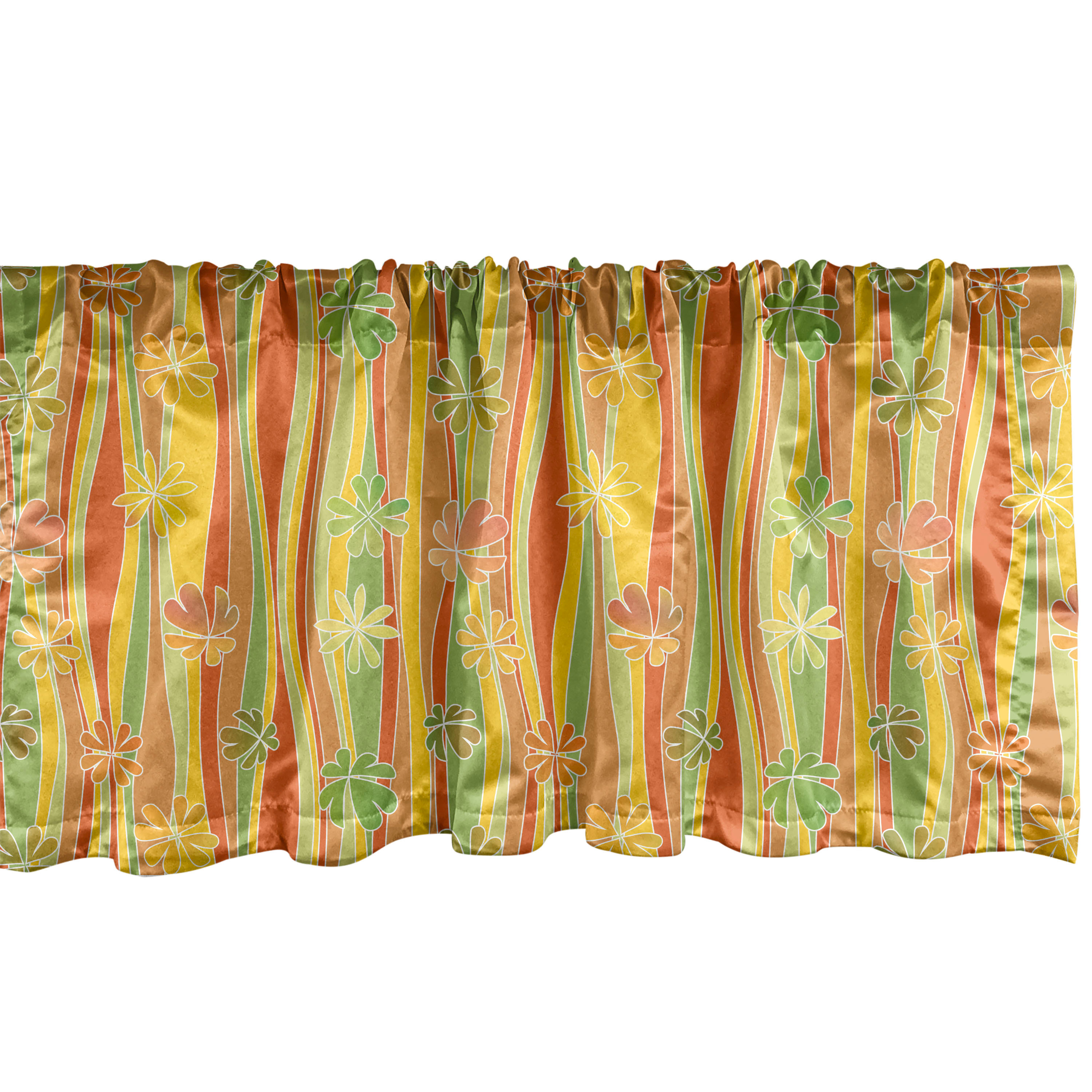 Multicolor Valance Ambesonne Floral Window Valance, Colorful Skew Vertical Waves, 54