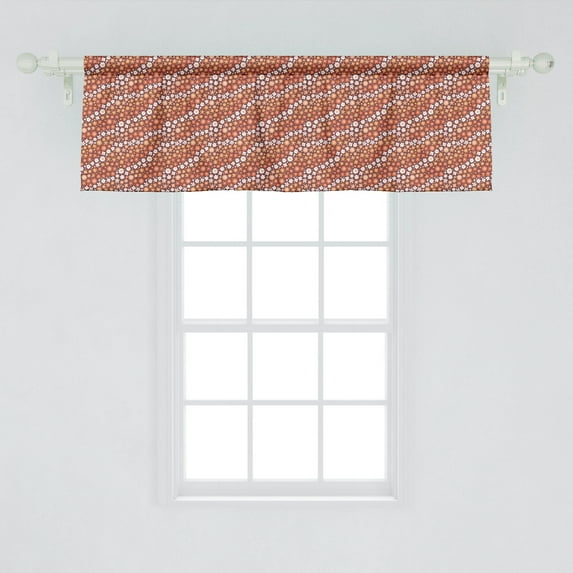 Ambesonne Floral Window Valance, Continuous Budding Flower Vintage Garden Art, Curtain Valance for Kitchen Bedroom Decor with Rod Pocket, 54" X 18", Burnt Sienna Dark Peach