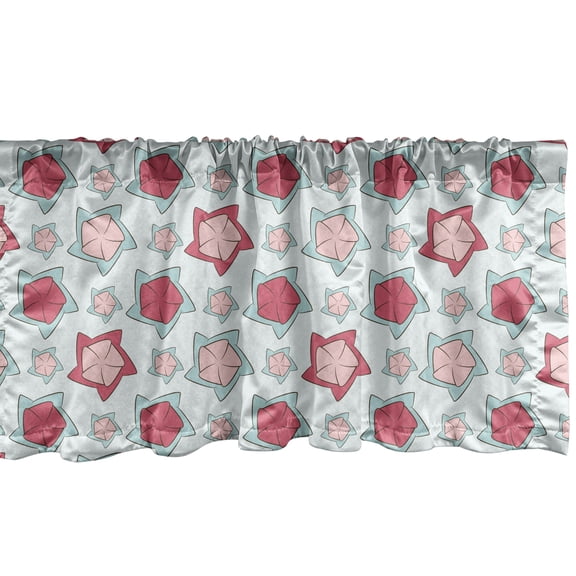 Ambesonne Floral Window Valance, Digital Flowers Like Blossom, 54" X 12", Blush and Soft Blue