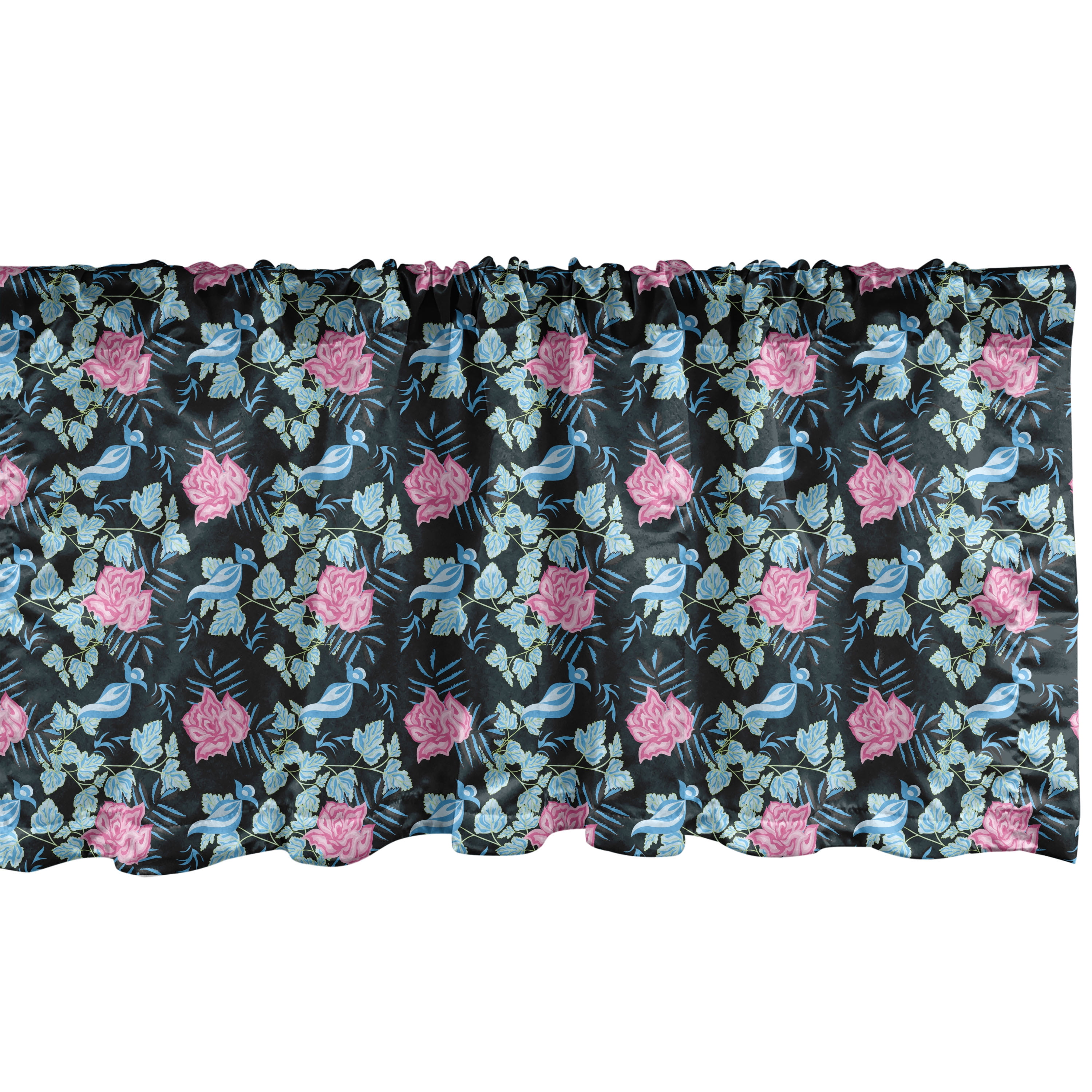 Multicolor Floral Satin Rod Pocket Window Valance