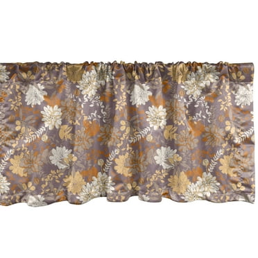 Ambesonne Floral Window Valance, Flowers and Olive Branches, 54" X 18", Multicolor