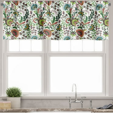 Ambesonne Floral Window Valance, Foliage Leaf Spring Season, 54" X 18", Multicolor