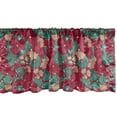 thumbnail image 1 of Ambesonne Floral Window Valance, Folklore Flowers, 54" X 12", Peach Dark Coral, 1 of 3