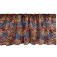thumbnail image 1 of Ambesonne Floral Window Valance, Funk Art Flower Pattern, 54" X 18", Blue and Brown, 1 of 3