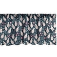 thumbnail image 1 of Ambesonne Floral Window Valance, Hand Drawn Blossoming Spring Flowers Pastel Dots on Dark Background, Curtain Valance for Kitchen Bedroom Decor with Rod Pocket, 54" X 12", Dark Blue Pink and White, 1 of 3