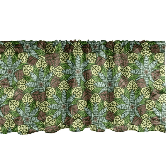 Ambesonne Floral Window Valance, Mandala Pattern, 54" X 18", Multicolor